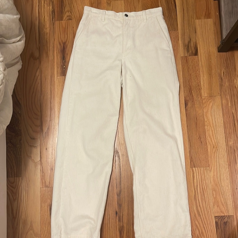 Size 6 Aritzia corduroy white pants - BARELY WORN